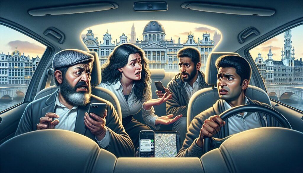 conductores de uber no pueden usar telefonos en bruselas