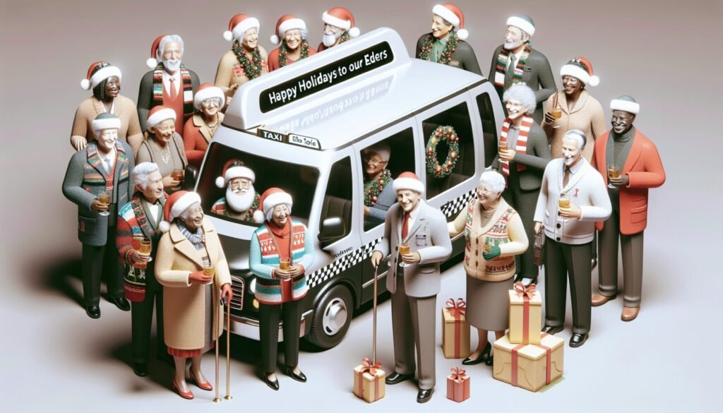 felices fiestas a nuestros mayores en elite taxi social