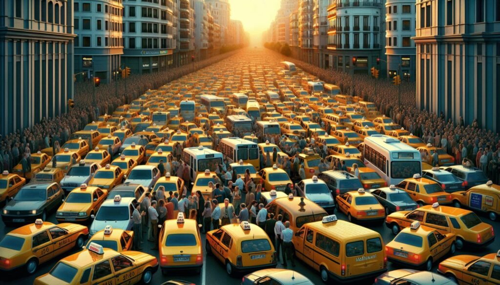 ¡No te lo vas a creer! La concentración de taxis en Madrid se retrasa y la nueva fecha te sorprenderá