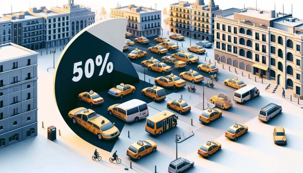 reduccion del 50 en la flota de taxis de huelva