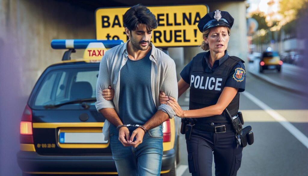 Un hombre arrestado por una insólita razón: ¡no pagó su taxi de Barcelona a Teruel!