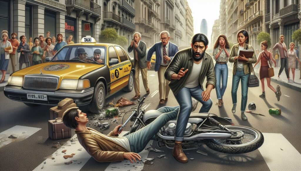 expediente al taxista que derribo una moto en barcelona