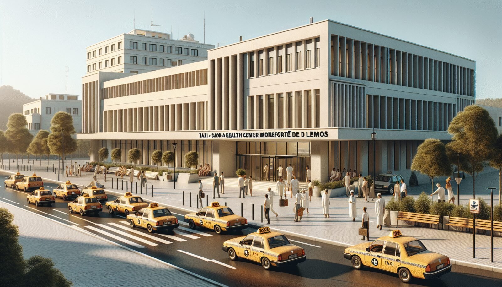 parada de taxi en el centro de salud de monforte de lemos
