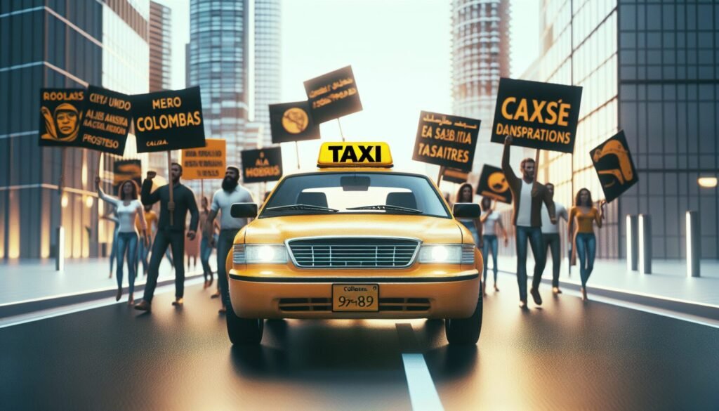 taxi de colombia moviliza protestas por alianza uber y taxexpress