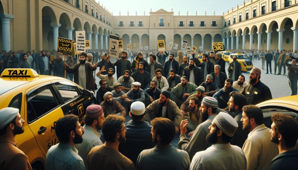 taxistas de malaga protestan contra la intrusion de vtc